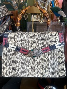GUCCI Lilith White Python Bamboo Two Way (with COA)
